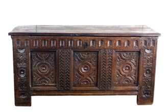 Early Dutch Chest with great carving