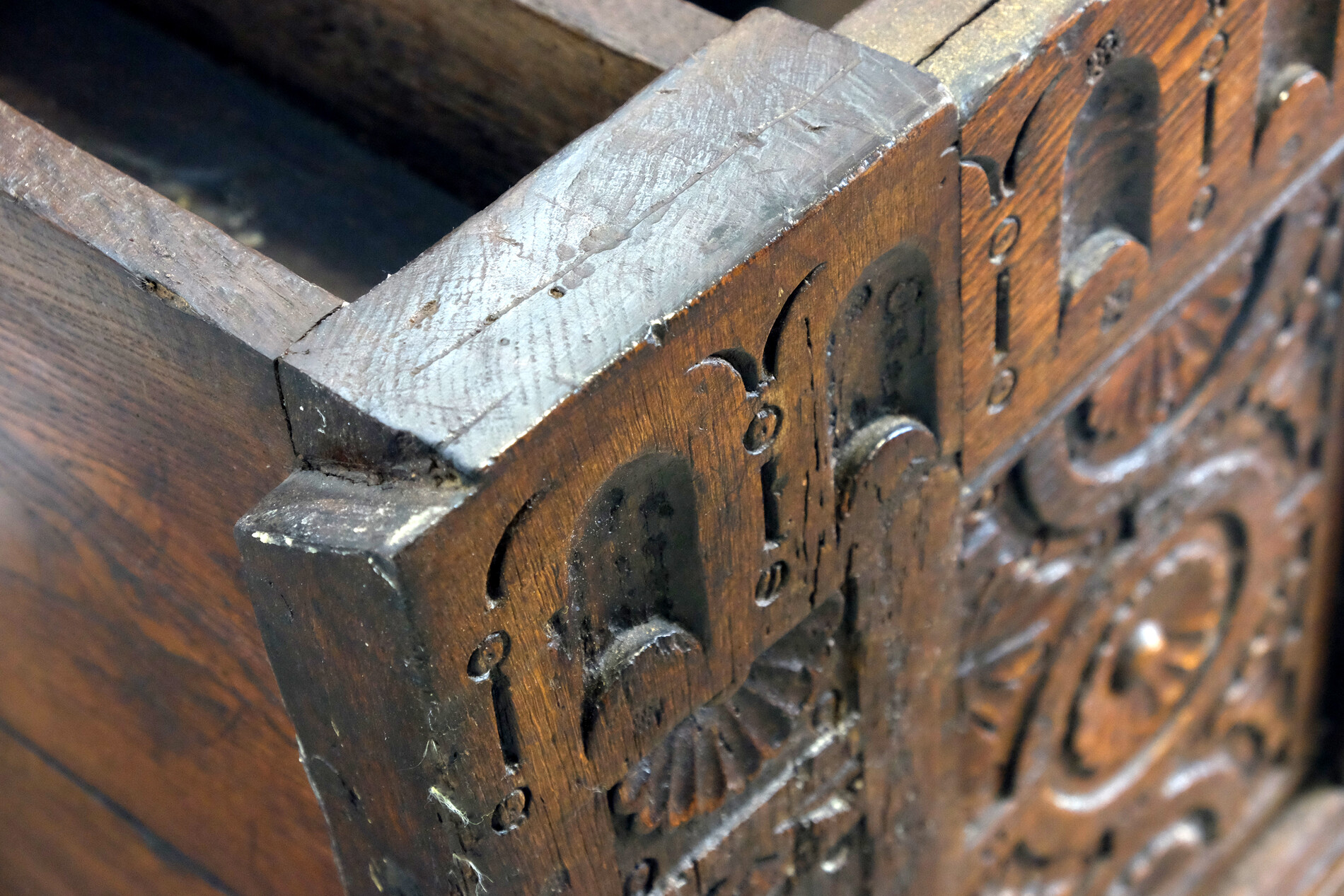 Early Dutch Chest with great carving
