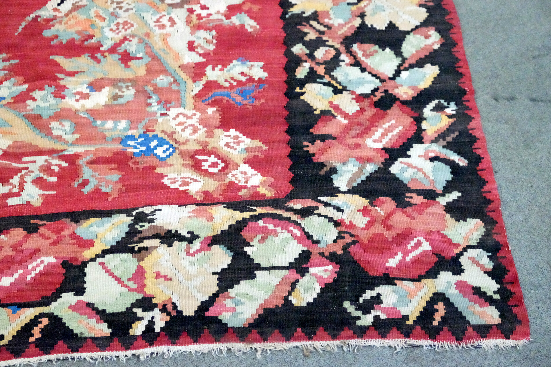 Fine large rose kilim, Karabach 