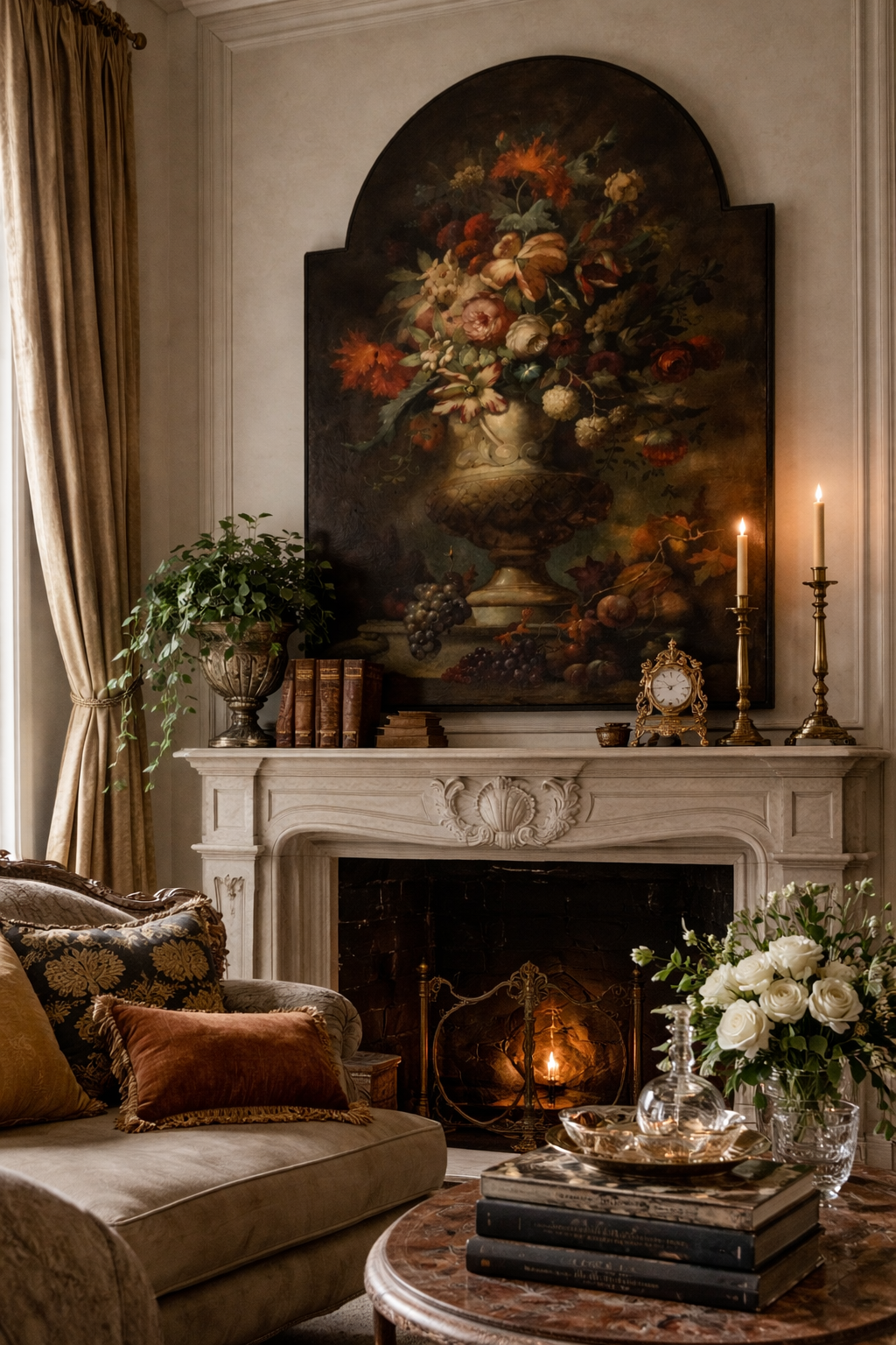 Flower still life, oil on canvas