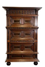 rare Dutch 17th Century Three Doors Cabinet