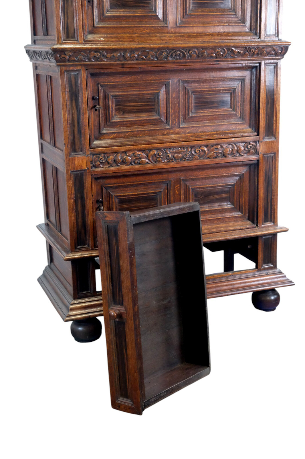 rare Dutch 17th Century Three Doors Cabinet