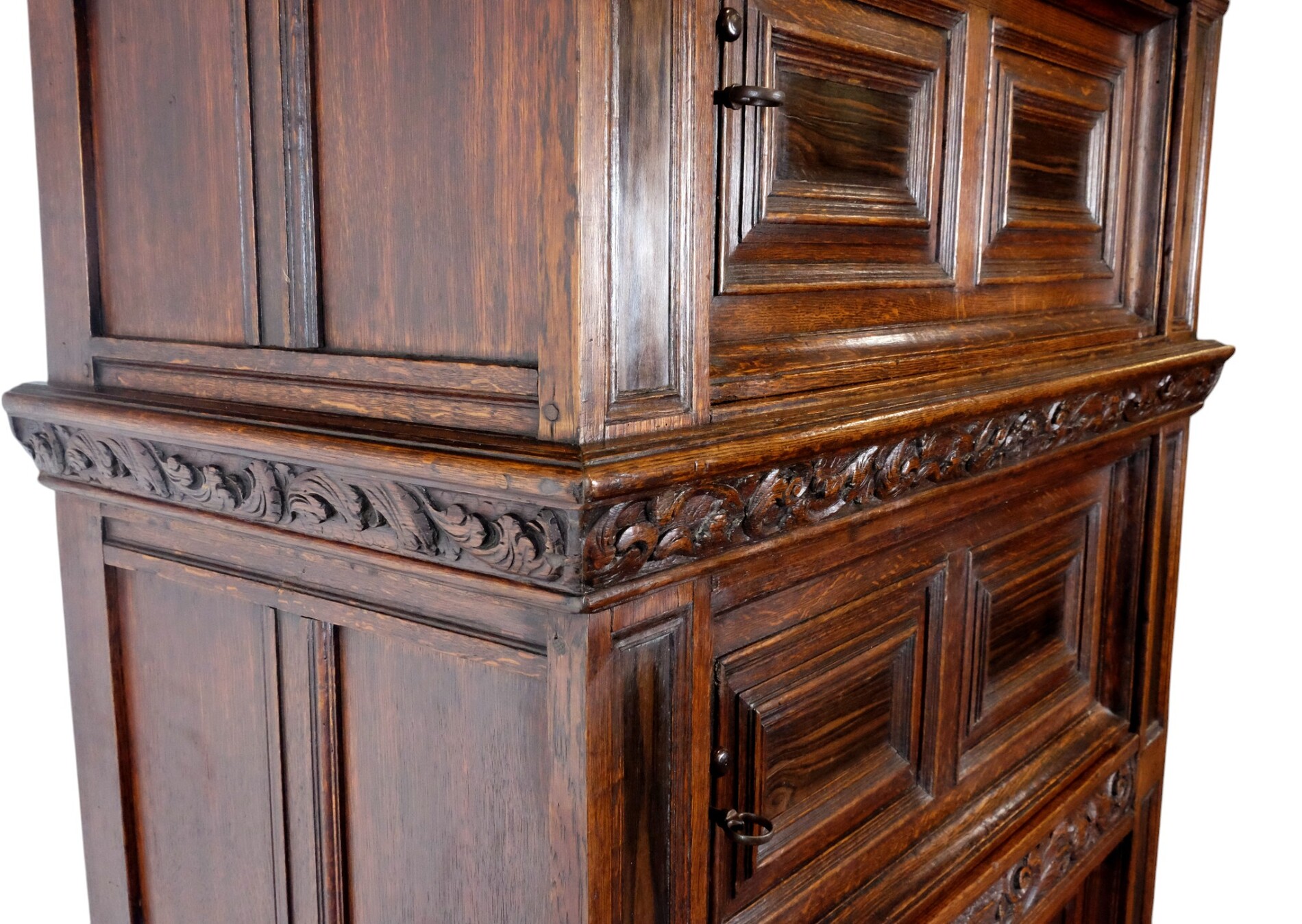 rare Dutch 17th Century Three Doors Cabinet