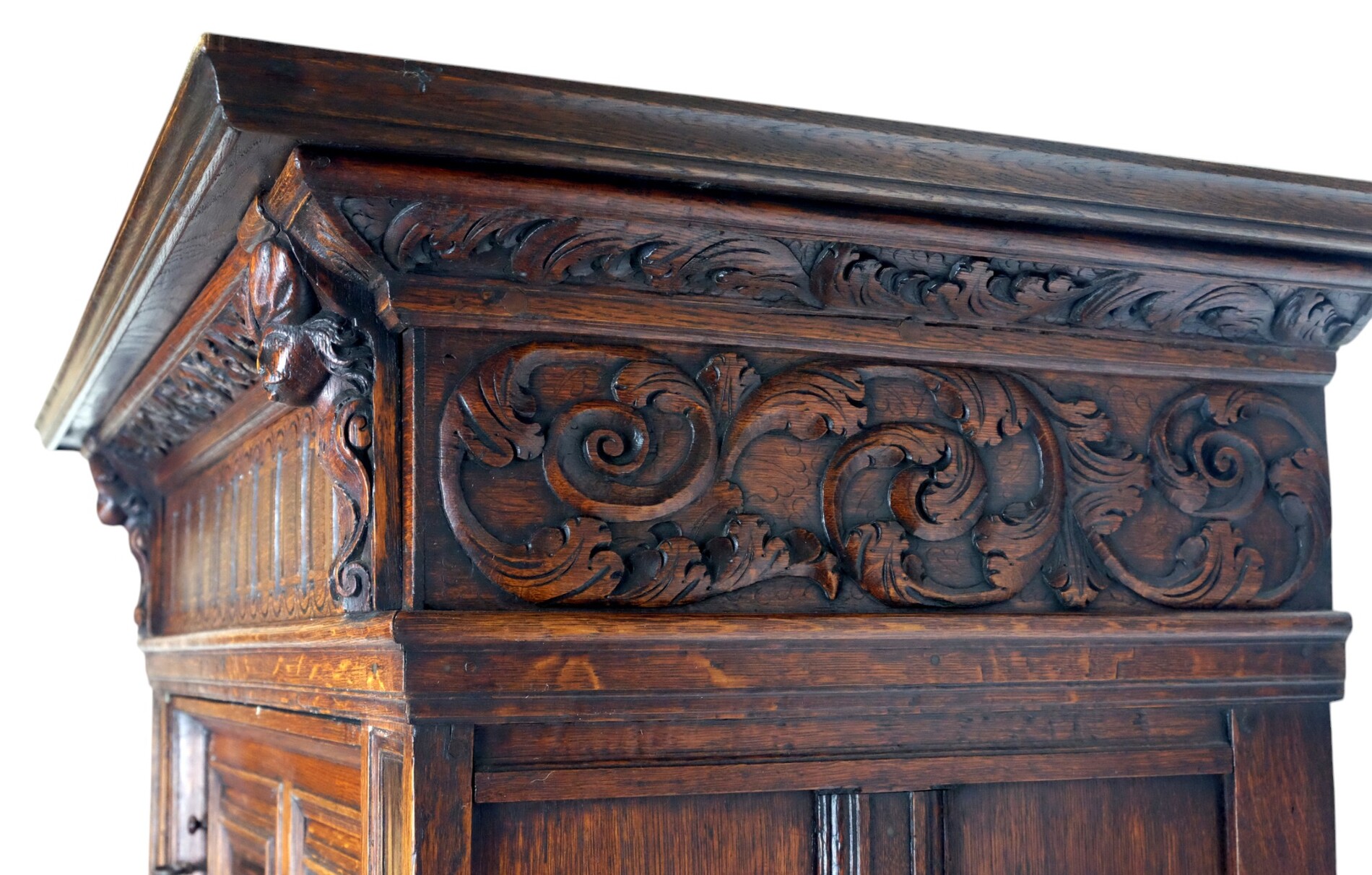 rare Dutch 17th Century Three Doors Cabinet