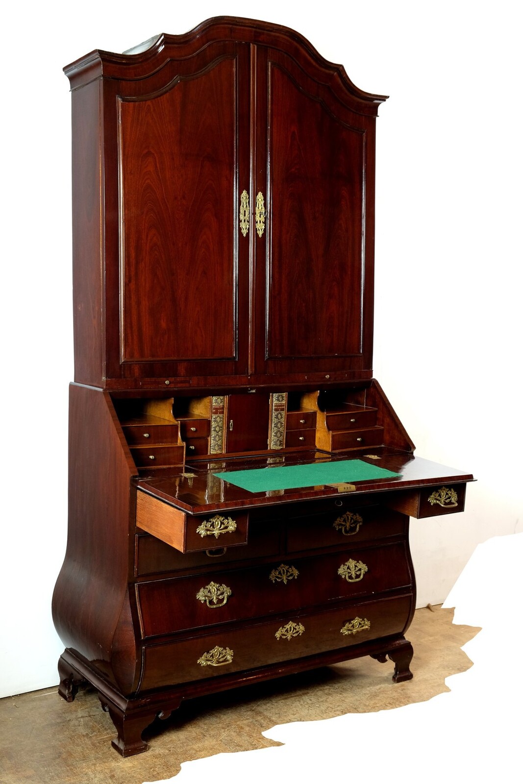 Secretary with writing flap in beautiful burr walnut.