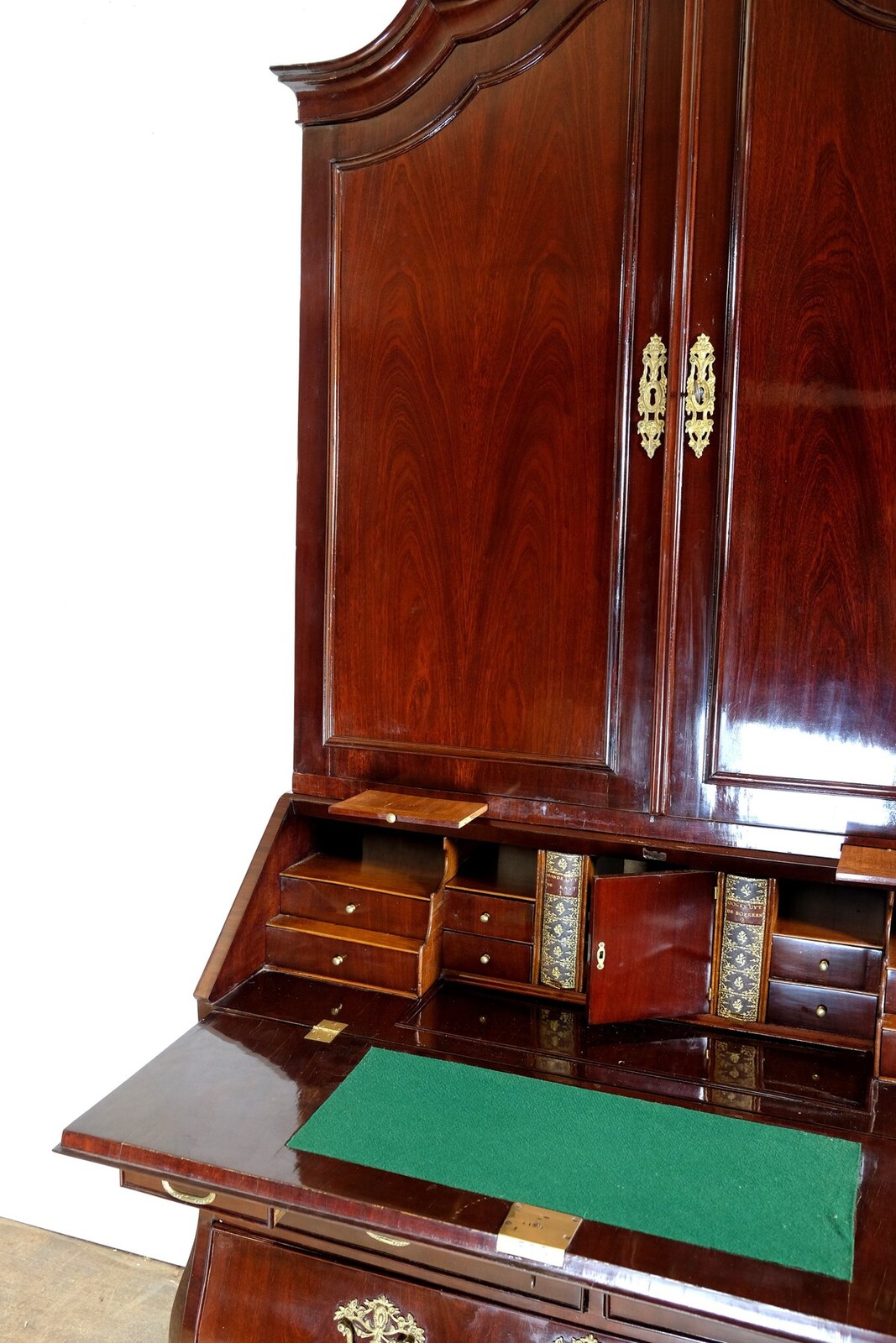 Secretary with writing flap in beautiful burr walnut.