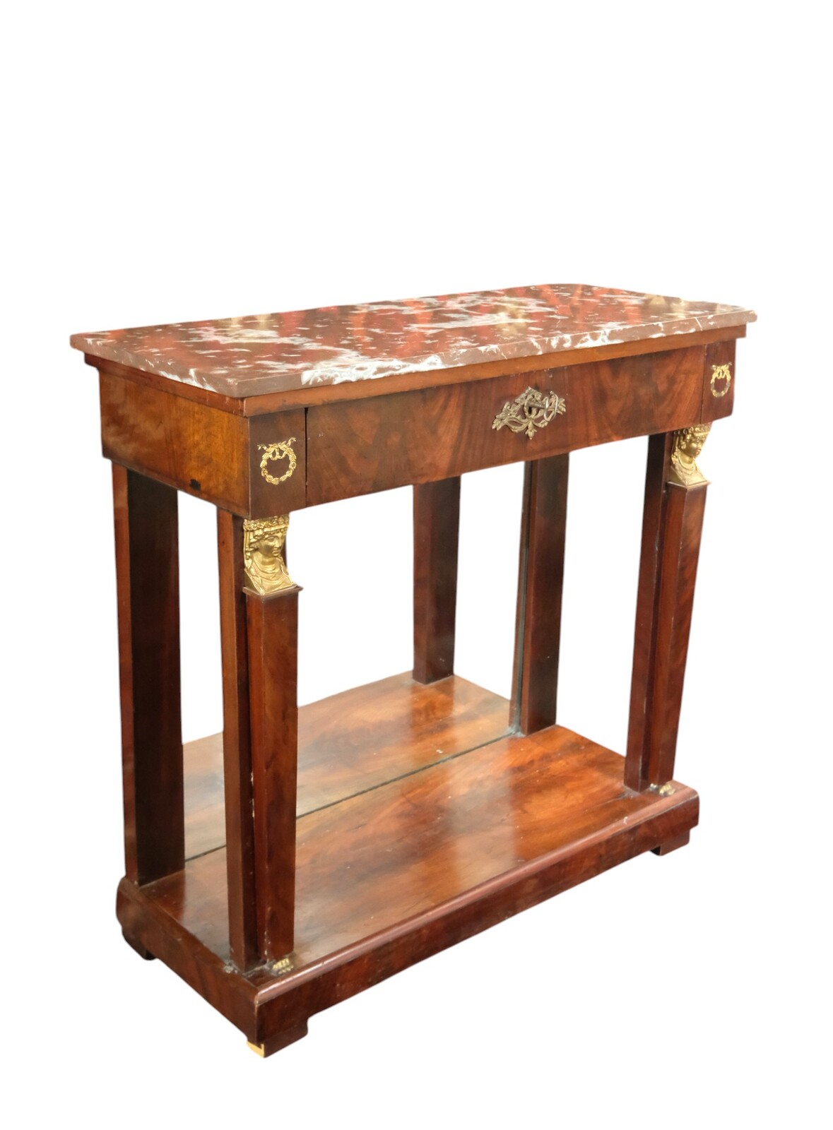 trumeau with red marble top. 