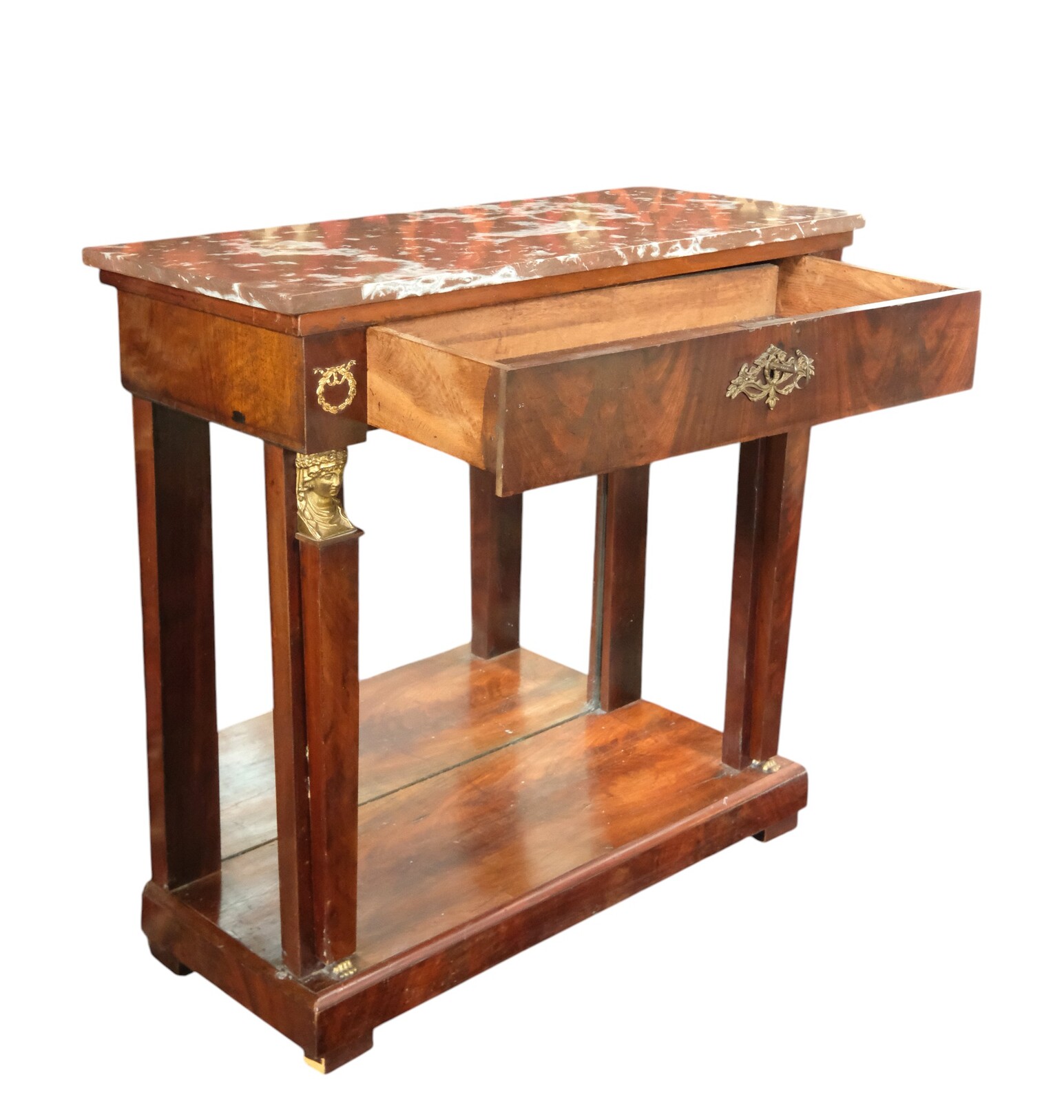 trumeau with red marble top. 