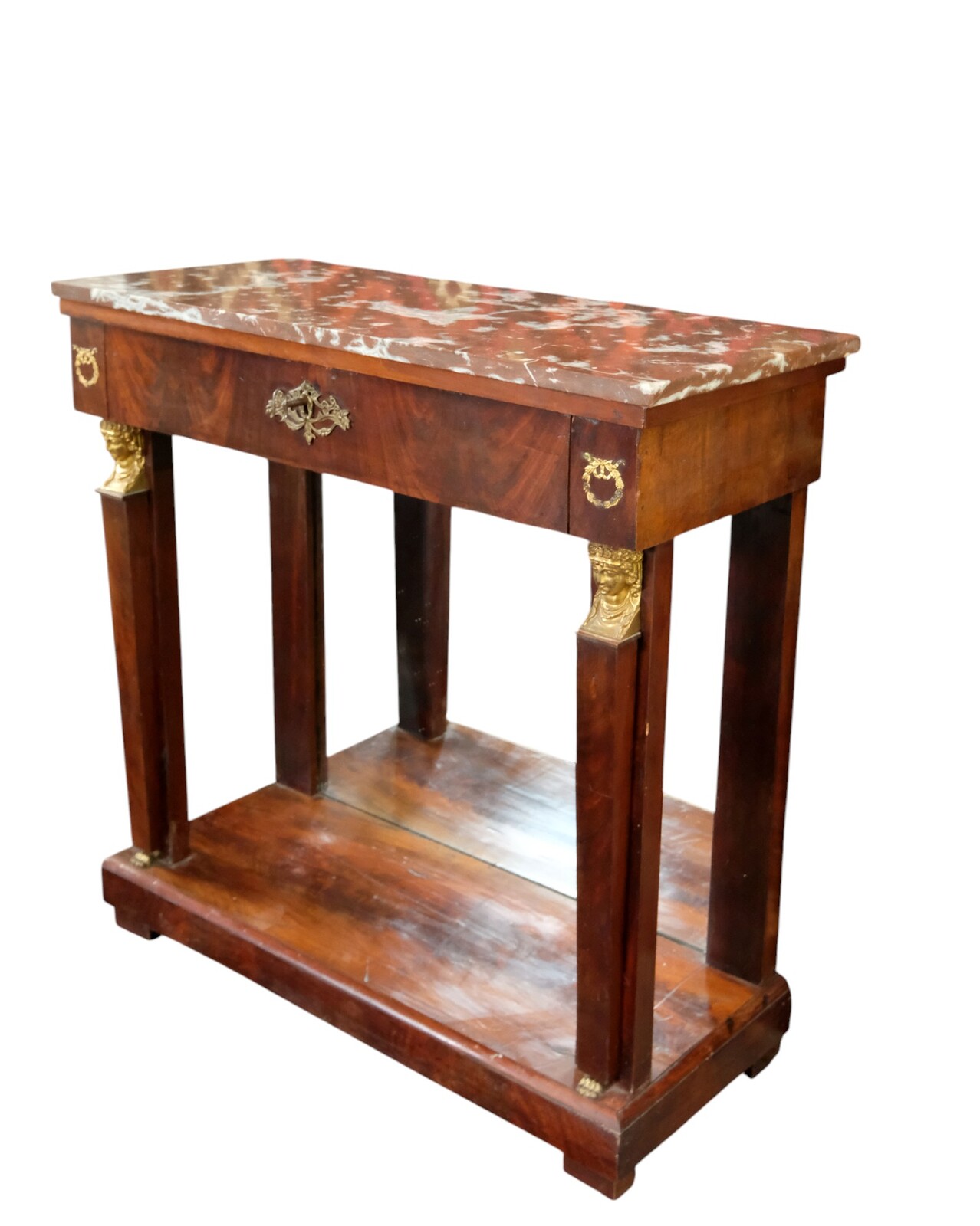 trumeau with red marble top. 