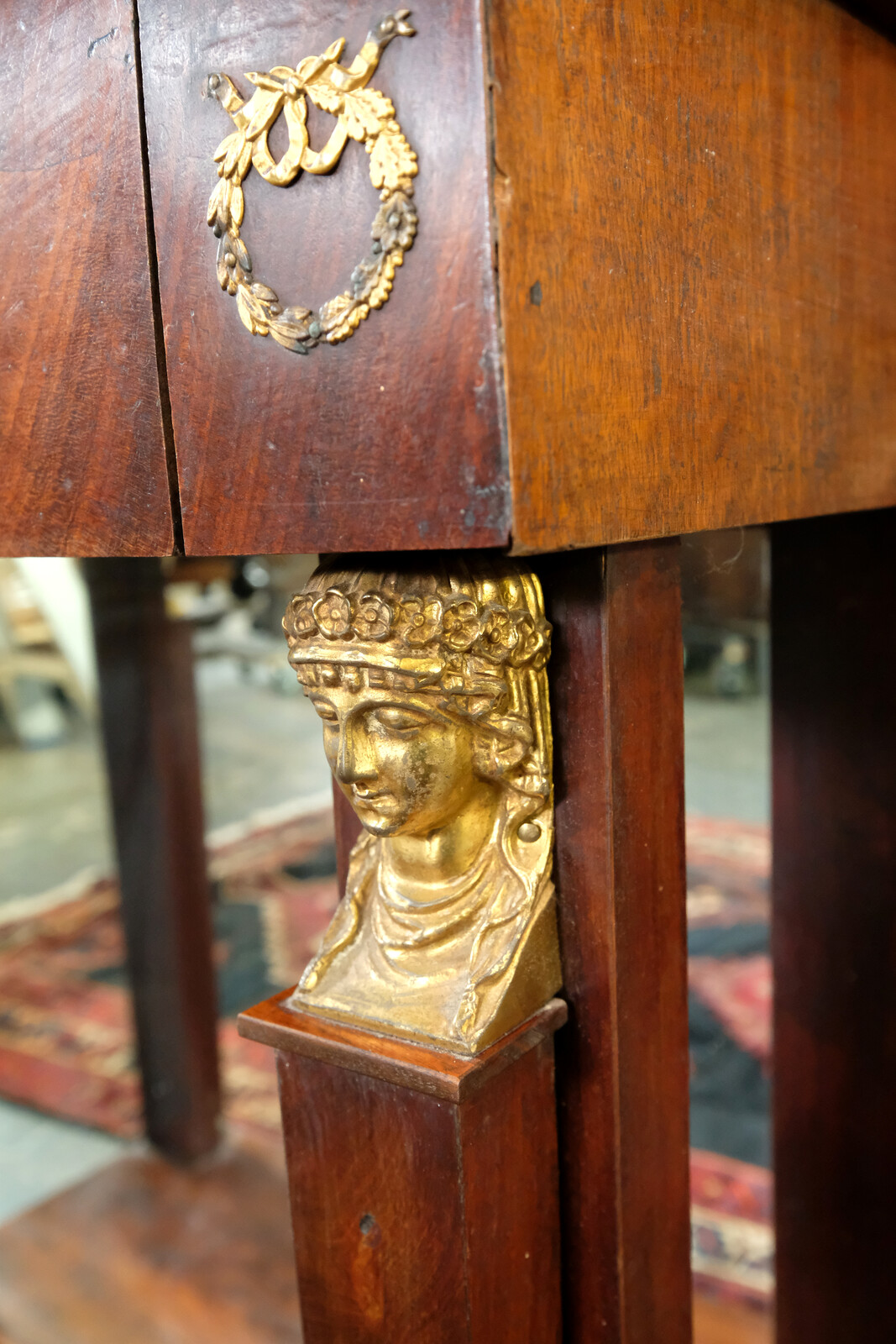 trumeau with red marble top. 