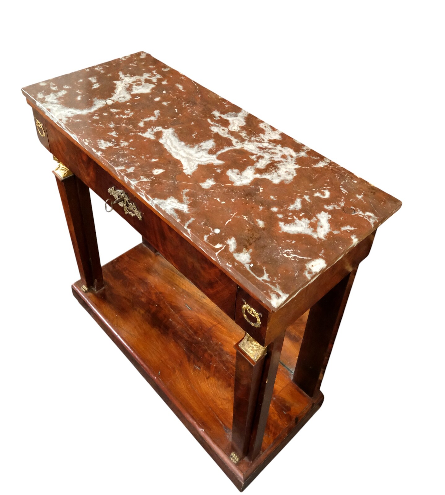 trumeau with red marble top. 