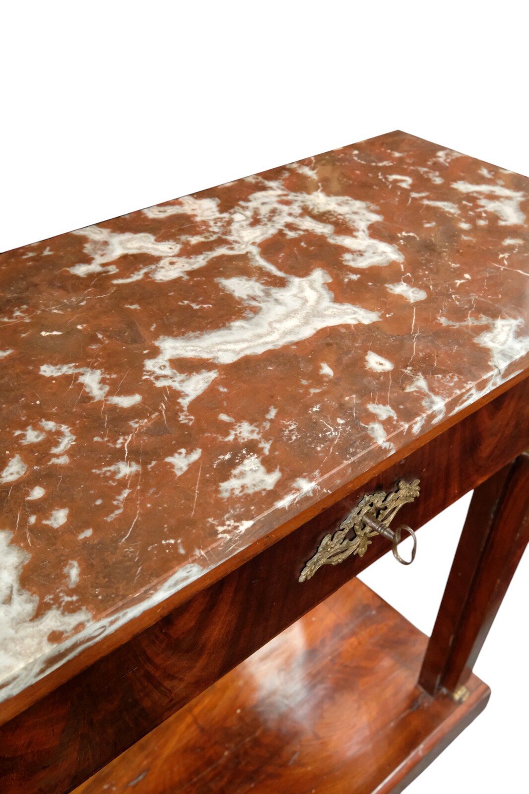 trumeau with red marble top. 